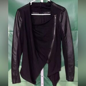 BlankNYC Black Asymmetrical Zip Jacket size L